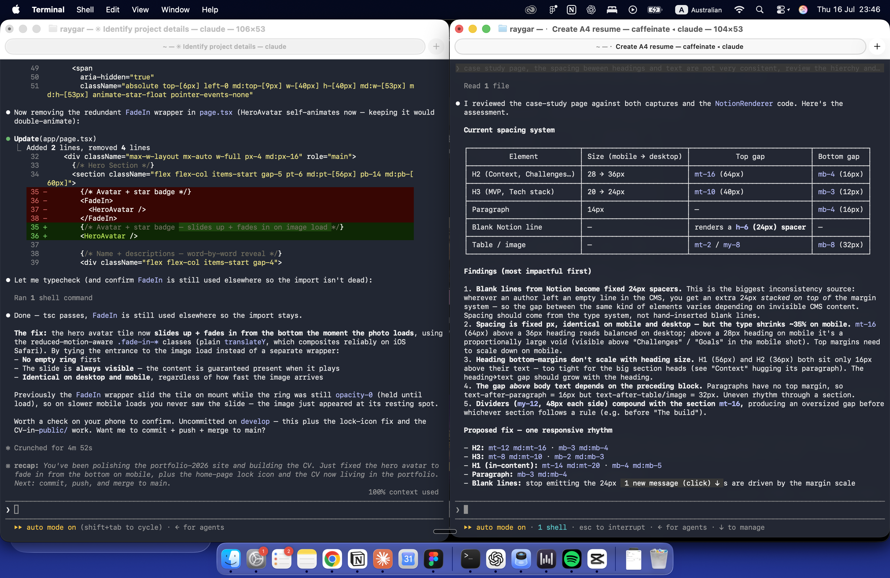 Claude Code in my terminal, where the planning, prompting, and refactoring happen.